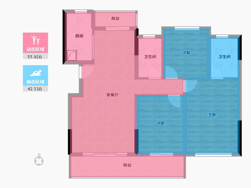 四川省-南充市-优品道珑玺湾-87.00-户型库-动静分区