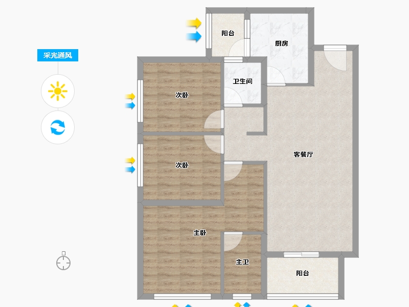 四川省-成都市-龙湖江天阙-91.09-户型库-采光通风