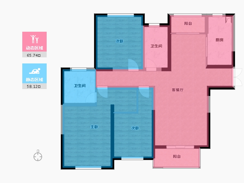 江苏省-无锡市-东城中央府-110.00-户型库-动静分区