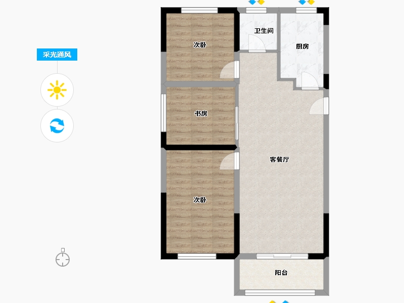 河南省-郑州市-正商宜家源-79.00-户型库-采光通风