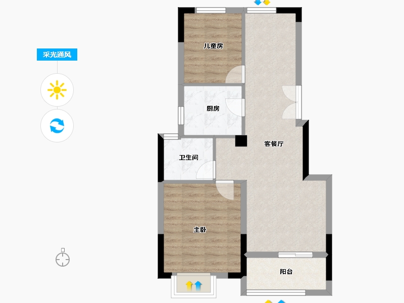 浙江省-金华市-光明东润-64.01-户型库-采光通风