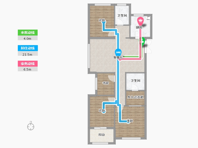 江苏省-徐州市-恒华长安府-102.40-户型库-动静线