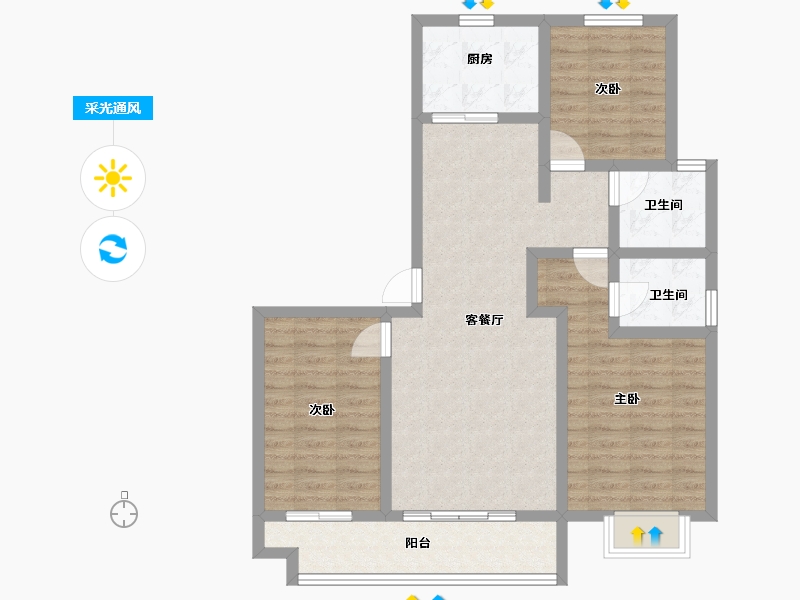 山东省-潍坊市-天骄一品-87.13-户型库-采光通风