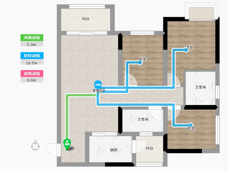 重庆-重庆市-中建滨江星城-68.49-户型库-动静线