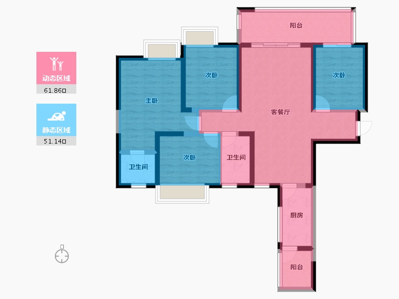 四川省-成都市-天府国际凤.凰城-99.75-户型库-动静分区