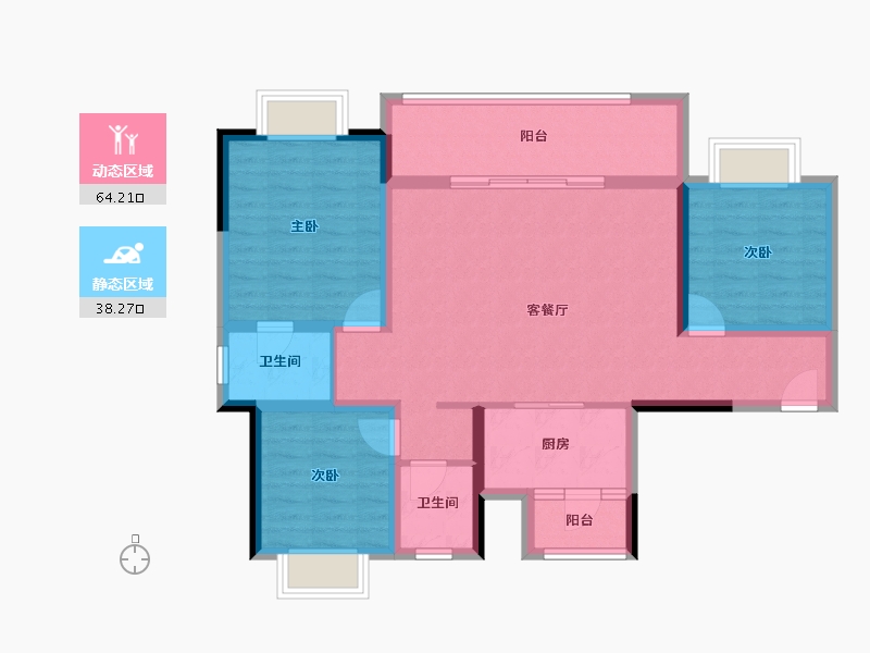 四川省-成都市-锦江绿道锦庐-91.07-户型库-动静分区