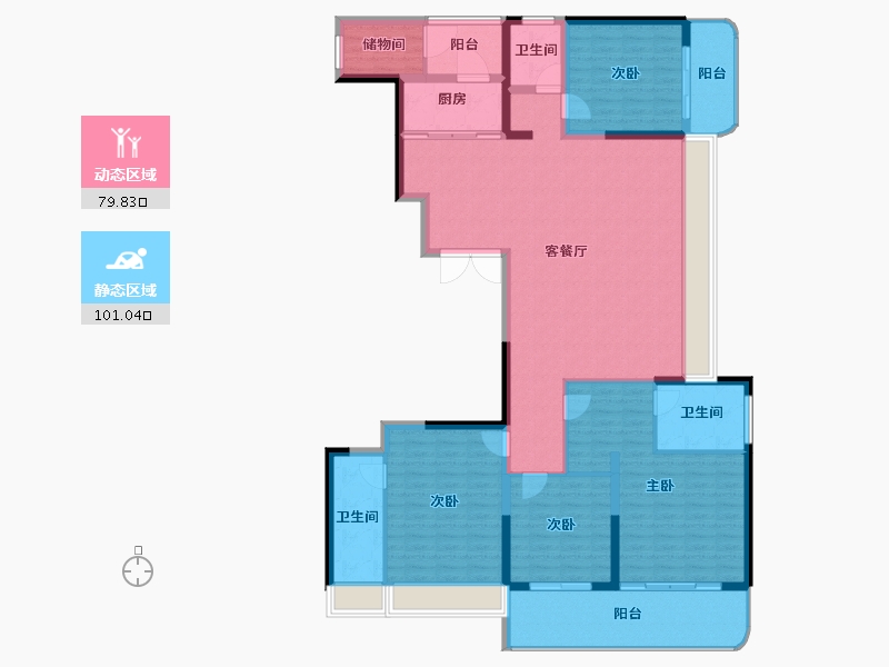 江苏省-常州市-燕湖壹號-165.09-户型库-动静分区