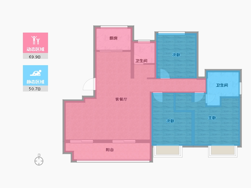 山东省-济南市-水发玉皇台-108.48-户型库-动静分区