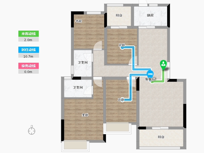 重庆-重庆市-银翔城-103.13-户型库-动静线