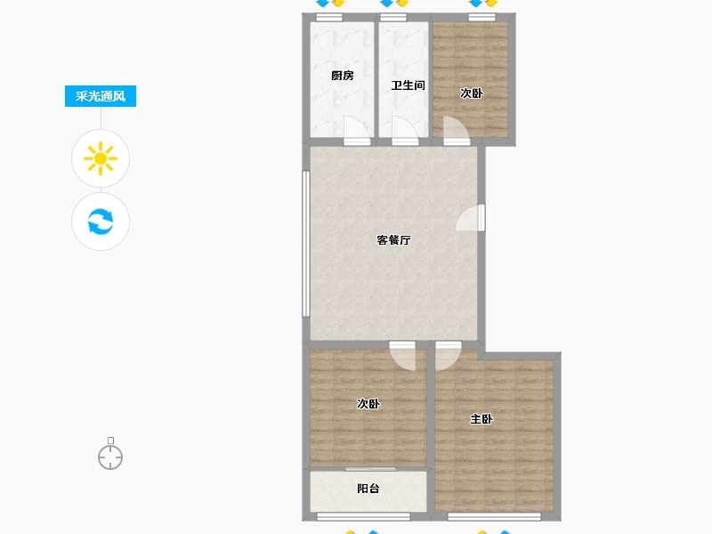 山东省-潍坊市-恒易·紫园-93.00-户型库-采光通风