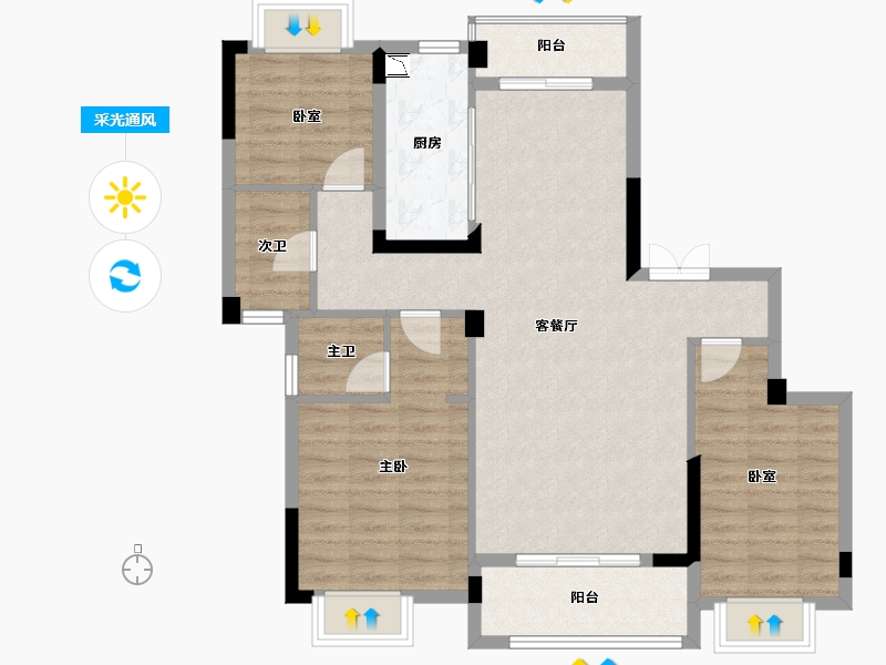 江西省-九江市-锦绣滨江-95.12-户型库-采光通风