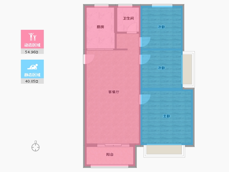 河南省-郑州市-润城东方·绿博福苑-85.92-户型库-动静分区