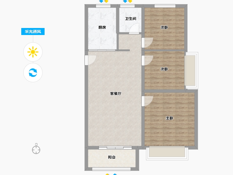 河南省-郑州市-润城东方·绿博福苑-85.92-户型库-采光通风