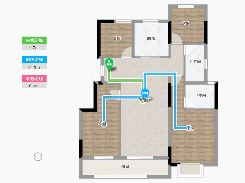 浙江省-金华市-敏捷星汇源著花园-92.00-户型库-动静线