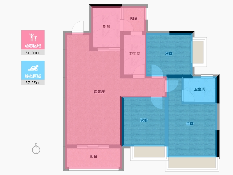 四川省-成都市-锦江绿道锦庐-77.13-户型库-动静分区