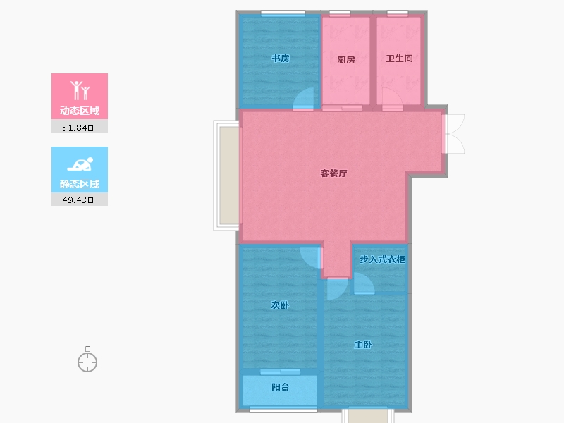 山东省-潍坊市-恒信·御峰-90.99-户型库-动静分区