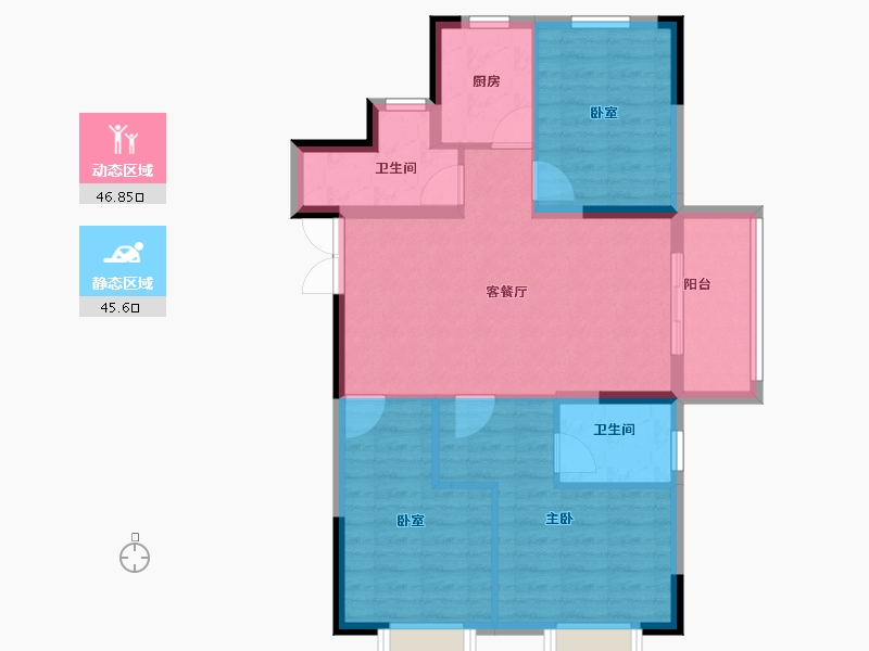 浙江省-金华市-光明东润-83.20-户型库-动静分区