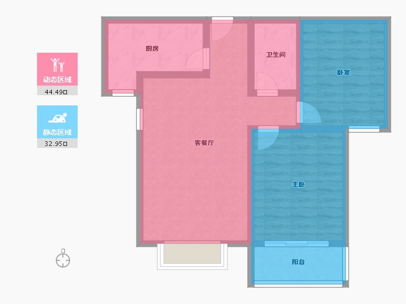 河北省-廊坊市-宏泰·龙河枫景-68.52-户型库-动静分区