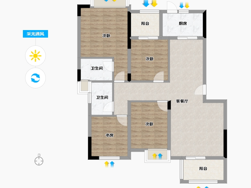 重庆-重庆市-银翔城-101.26-户型库-采光通风