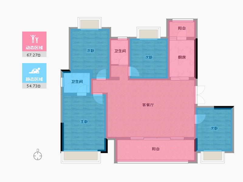 四川省-成都市-锦江绿道锦庐-108.97-户型库-动静分区