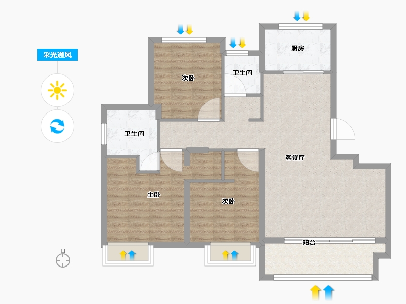 山东省-济南市-水发玉皇台-97.01-户型库-采光通风