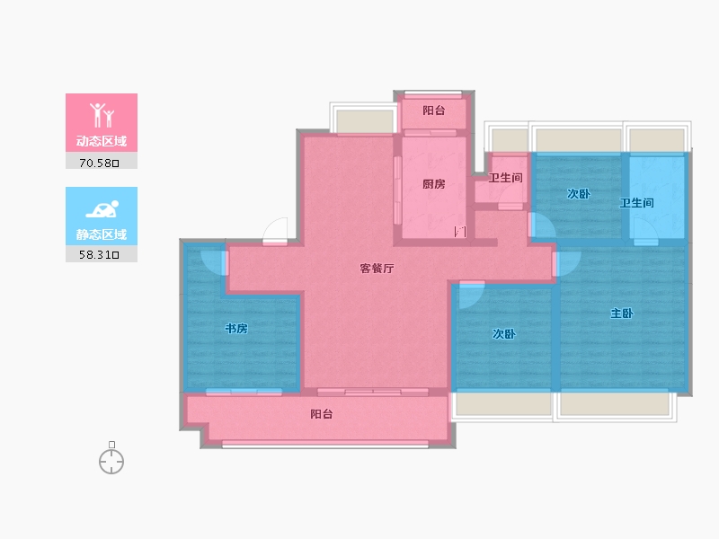 广东省-江门市-美的·樾山府-114.28-户型库-动静分区