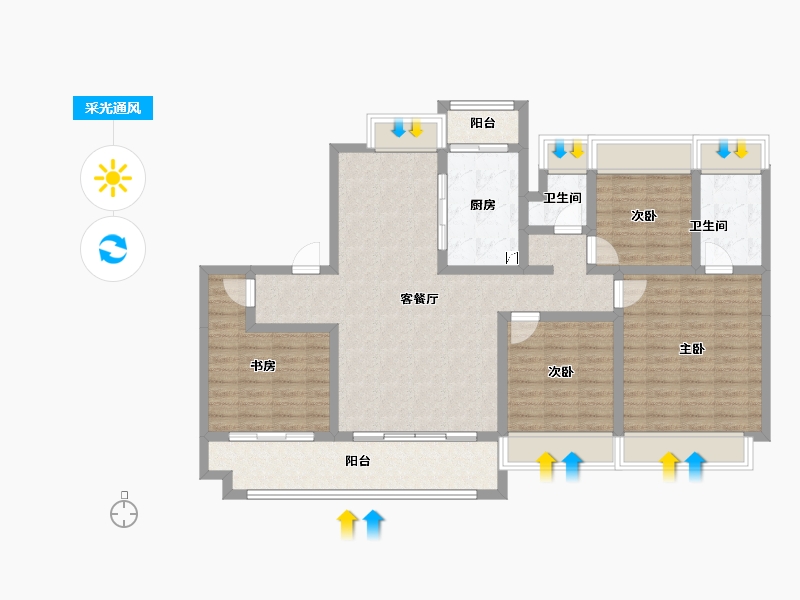 广东省-江门市-美的·樾山府-114.28-户型库-采光通风