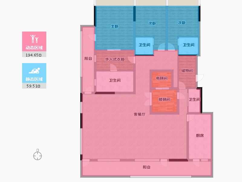 四川省-成都市-武侯金茂府-229.61-户型库-动静分区