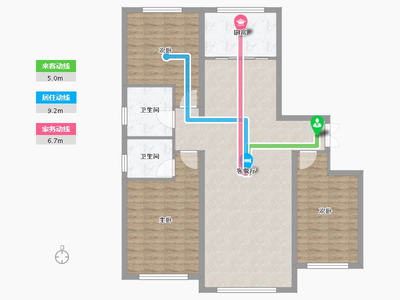 山西省-大同市-月亮湾湾-107.20-户型库-动静线