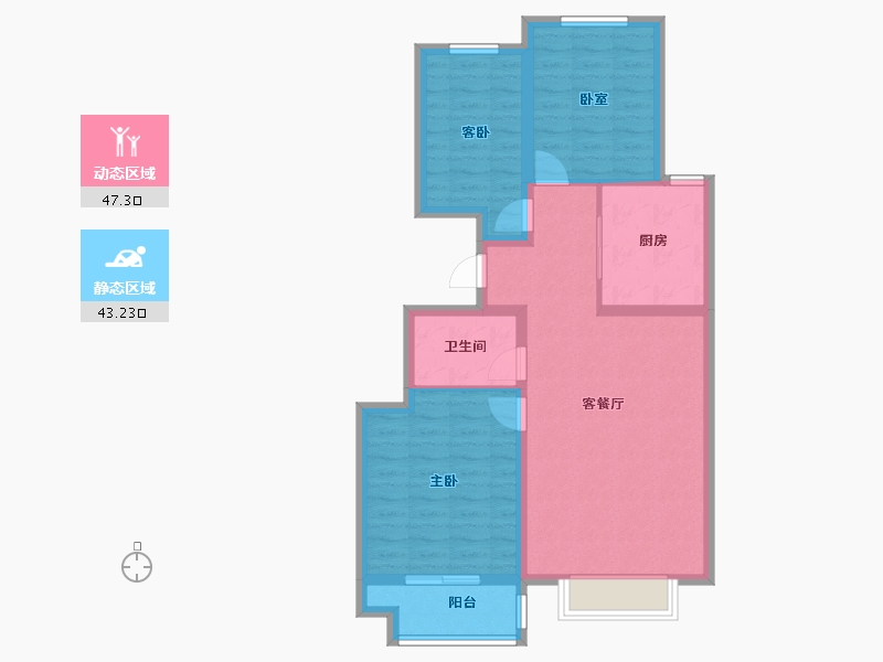 河北省-廊坊市-宏泰·龙河枫景-80.91-户型库-动静分区