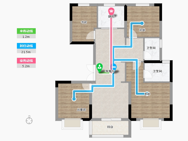 浙江省-金华市-光明东润-92.10-户型库-动静线