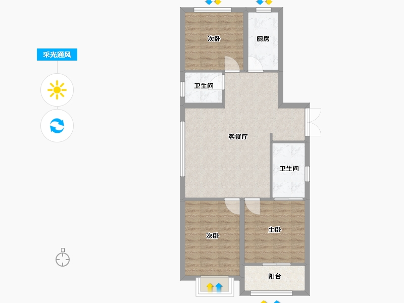 山东省-潍坊市-恒信·御峰-78.18-户型库-采光通风