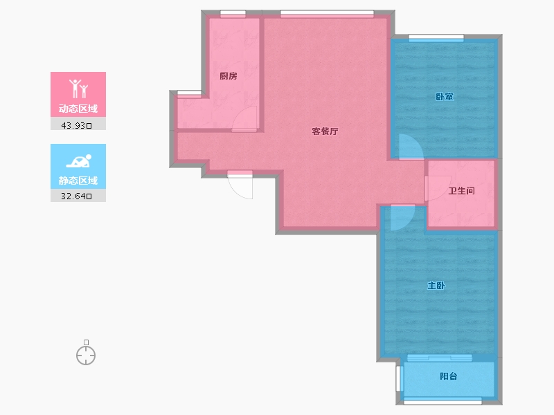 河北省-廊坊市-宏泰·龙河枫景-68.57-户型库-动静分区