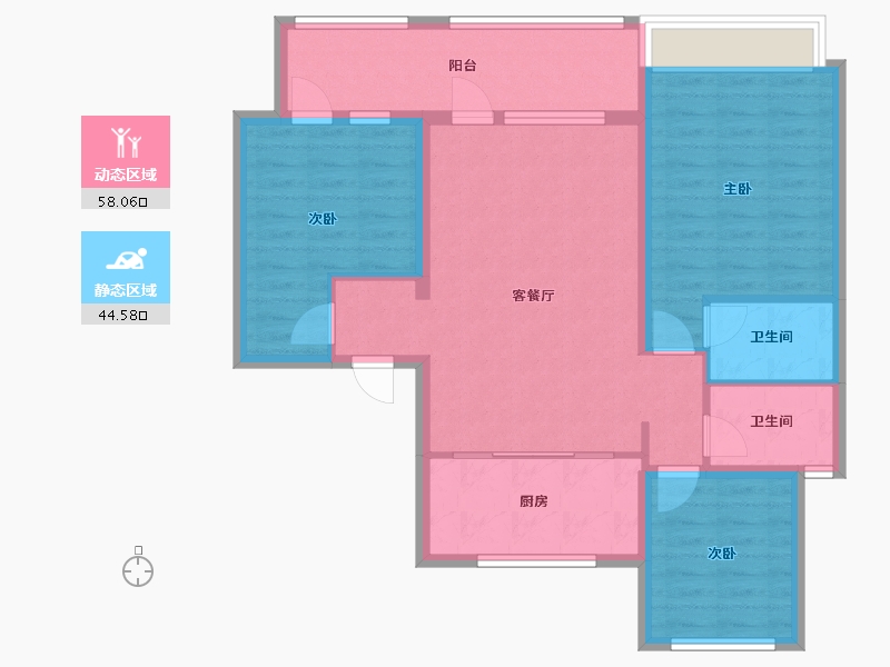 山东省-青岛市-旭辉银盛泰·正阳府-97.00-户型库-动静分区