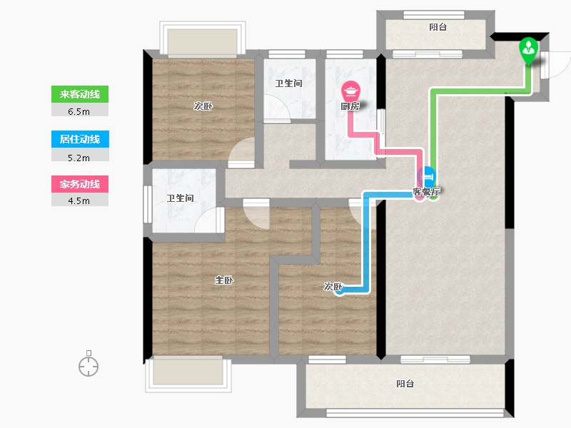 江西省-南昌市-龍居東郡-94.76-户型库-动静线