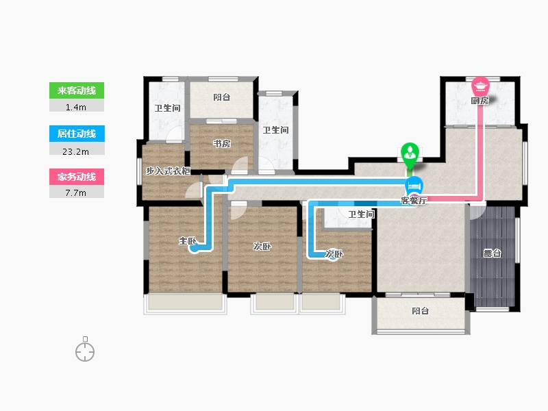 陕西省-西安市-西郡·南山-148.88-户型库-动静线