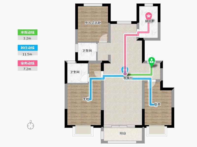 河北省-廊坊市-佳兆业·悦峰·群贤苑-91.34-户型库-动静线