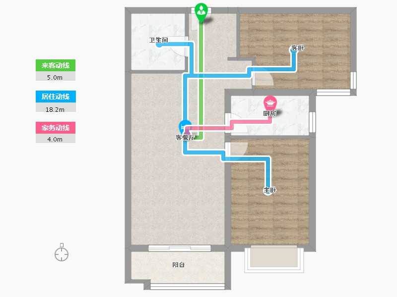 河北省-廊坊市-宏泰·龙河枫景-70.08-户型库-动静线