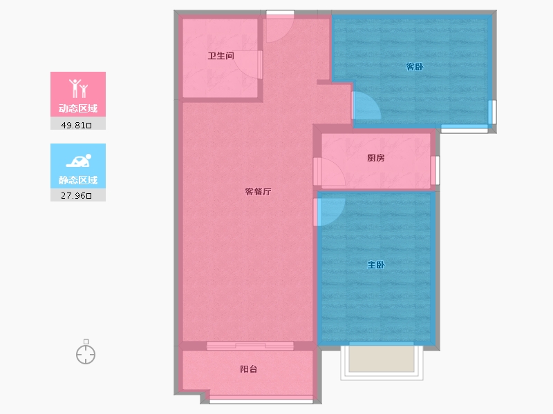 河北省-廊坊市-宏泰·龙河枫景-70.08-户型库-动静分区