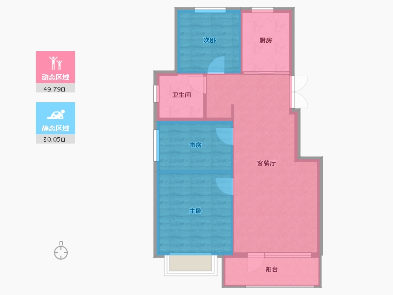 辽宁省-丹东市-江山和鳴-72.47-户型库-动静分区