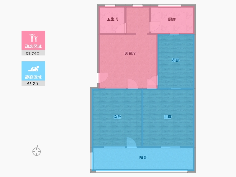 山东省-济宁市-翰林街-93.87-户型库-动静分区