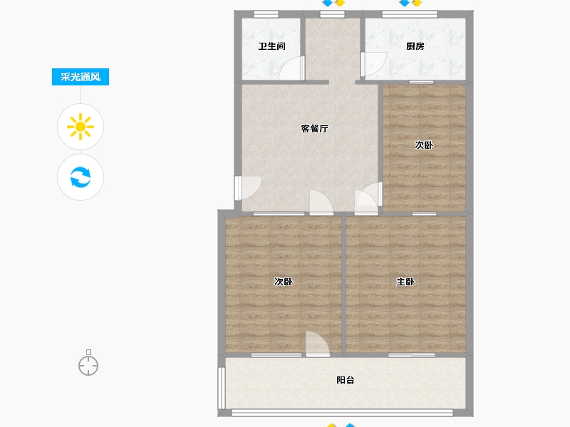 山东省-济宁市-翰林街-93.87-户型库-采光通风