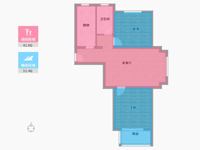 河北省-廊坊市-宏泰·龙河枫景-64.77-户型库-动静分区