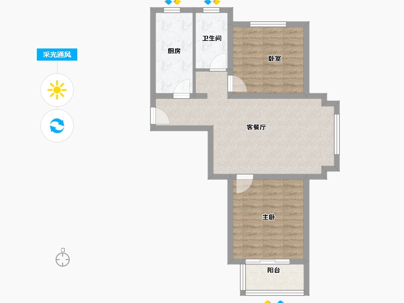 河北省-廊坊市-宏泰·龙河枫景-64.77-户型库-采光通风