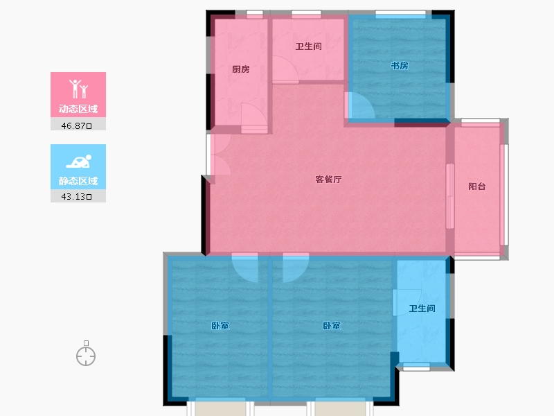 浙江省-金华市-光明东润-80.80-户型库-动静分区