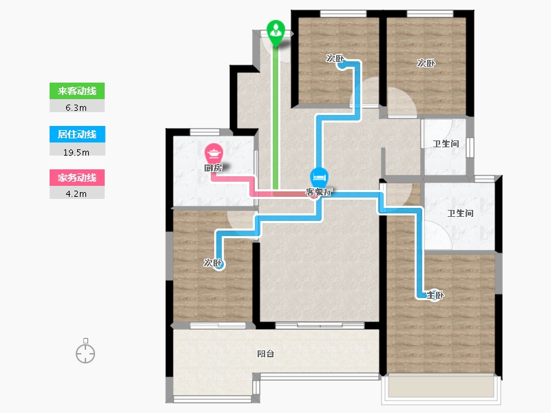 河南省-郑州市-康桥天樾九章-114.41-户型库-动静线