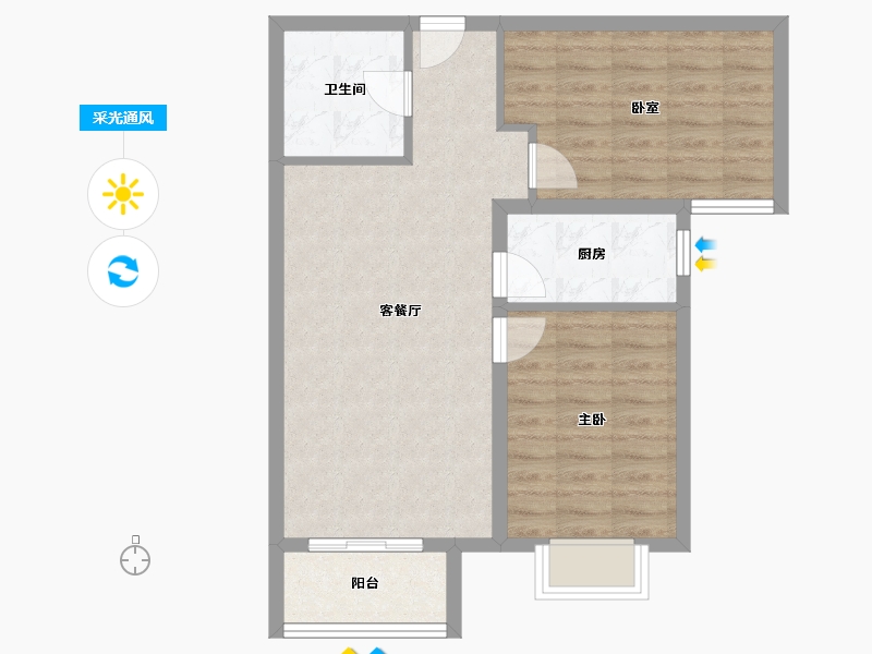 河北省-廊坊市-宏泰·龙河枫景-67.23-户型库-采光通风