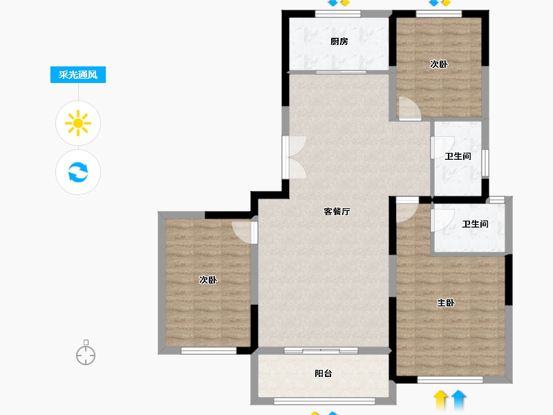 河南省-郑州市-正商宜家源-108.04-户型库-采光通风