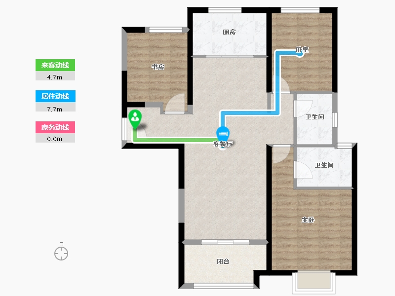 陕西省-西安市-蓝田新城·麓湖半岛-94.13-户型库-动静线