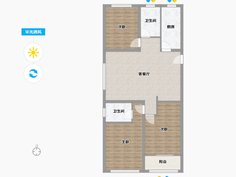 山东省-潍坊市-恒易·紫园-100.00-户型库-采光通风